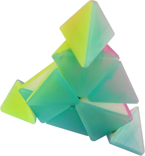 Vista 2 de Jelly Windmill Speed Cube Pirámide Speed Cube Triángulo Sin Pegatinas Color Vívido Cubo Mágico 3x3x3 Juguete de rompecabezas resistente y suave