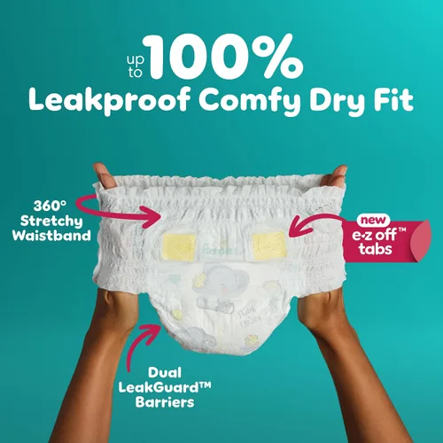Vista 4 de Pañales Pampers - Swaddlers 360° - Talla 3, 70 unidades, hasta 100% de protección contra fugas, ajuste cómodo y seco, diseñado para cambios fáciles