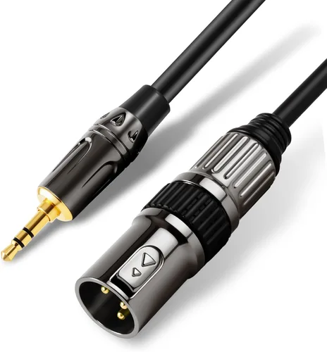 Vista 10 de Caiord Cables de micrófono XLR, 1 paquete de 3 pies de cobre sin oxígeno de 3 pines macho a hembra cable de micrófono para altavoz, sistema PA