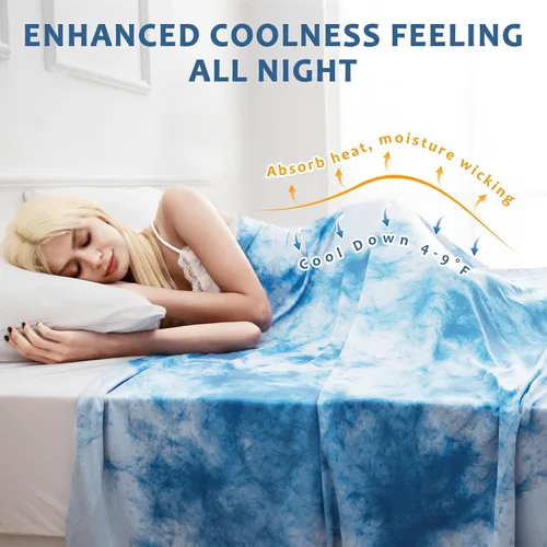 Vista 52 de Marchpower - Manta de enfriamiento para niños que duermen con calor, manta de lana fresca Arc-Chill con diseño de doble cara, fibra de enfriamiento