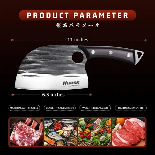 Vista 2 de Huusk Cuchillo de chef serbio con funda