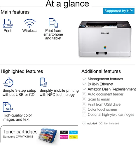 Vista 6 de Samsung Electronics Impresora a color con wifi Xpress SL-C430W/XAA, reposición de Amazon activada