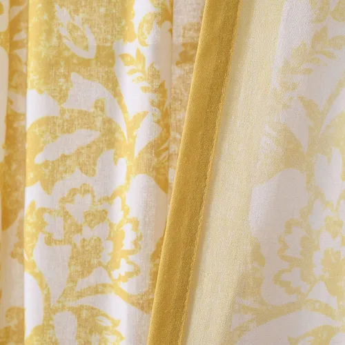 Vista 5 de Lush Decor Emma - Cortina jacobea texturizada para ventana (panel individual), 84 pulgadas de largo x 52 pulgadas de ancho, amarillo