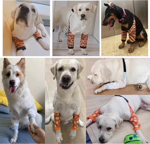 Vista 5 de HDKUW Protector de codo para perros para callos, traje de recuperación para patas delanteras, alternativa al collar de cono para perros para dejar