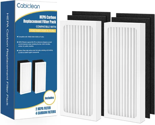 Vista 8 de Paquete de 2 filtros de repuesto 3 en 1 actualizados compatibles con Hamilton Beach 04383 Purificador 04384 04386A 04385 HEPA y filtro de carbón