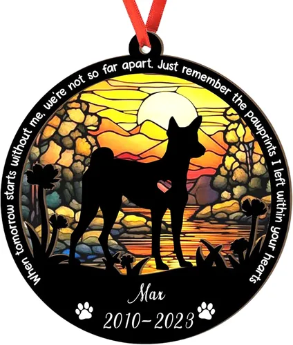 Vista 121 de Adorno personalizado para atrapasoles de sabueso afgano, adorno de Navidad de sabueso afgano – Regalo para perro amante, sabueso afgano
