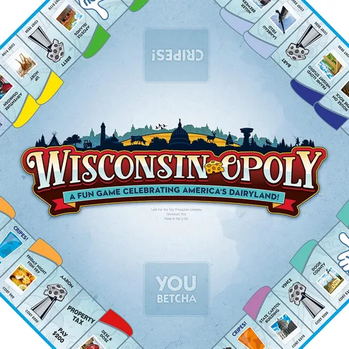 Vista 7 de Late for The Sky Wisconsin-Opoly Juego de mesa - Juego de fiesta de estrategia familiar para 2-6 jugadores, mayores de 8 años - Compra propiedades