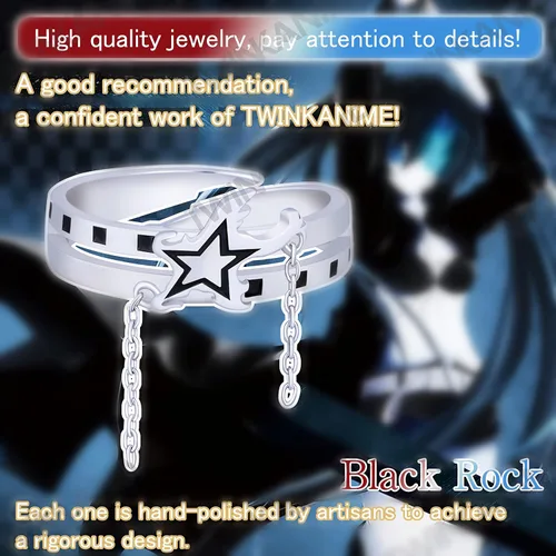Vista 3 de TWINKANIME Anime Stuff Merch Ring Fashion Anime Jewelry Cosplay Style for Men Women Gifts Adjustable About 7-9# S925 Sterling Silver