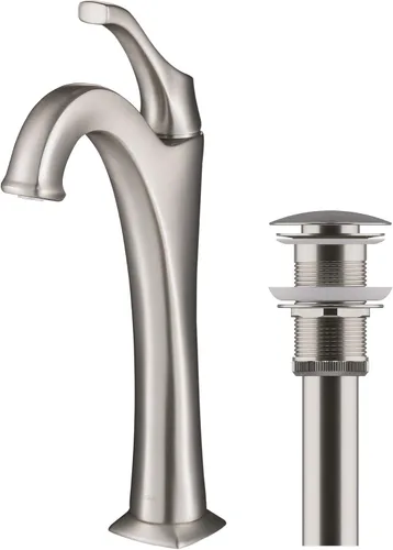 Vista 7 de KRAUS KVF-1200BG Arlo™ Grifo de Baño Alto Tipo Vessel de Oro Cepillado con Desagüe Pop-Up (Paquete de 2)
