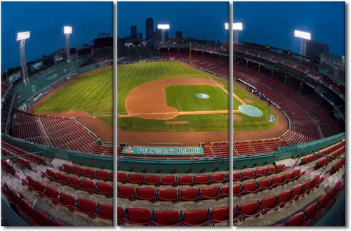 Vista 16 de TUMOVO Arte de pared en lienzo para estadio deportivo, arte de pared de campo Wrigley en Chicago, pinturas de Chicago, impresiones sobre lienzo