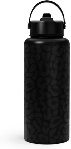 Vista 12 de Regalo de repostería para mujeres, botella de agua de acero inoxidable de 32 oz con tapa y popote, botellas aisladas estéticas de dulces, regalos