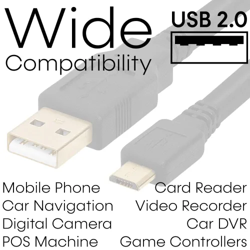 Vista 7 de Cmple - Cable micro USB macho a macho de 6 pies Cable de carga Micro USB de sincronización de datos Cable USB a USB para teléfono Android, portátil