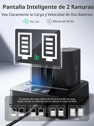 Vista 5 de llano Juego de batería NP-W126S y cargador rápido de 20 W para Fujifilm