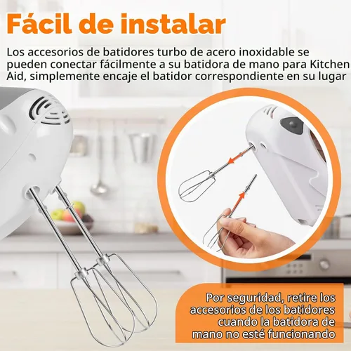 Vista 4 de Accesorios de batidores para batidora de mano para Kitchenaid de acero inoxidable