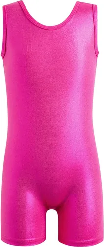 Vista 113 de HOZIY Leotardos de gimnasia para niñas, trajes de ciclismo con patrón adorable brillante
