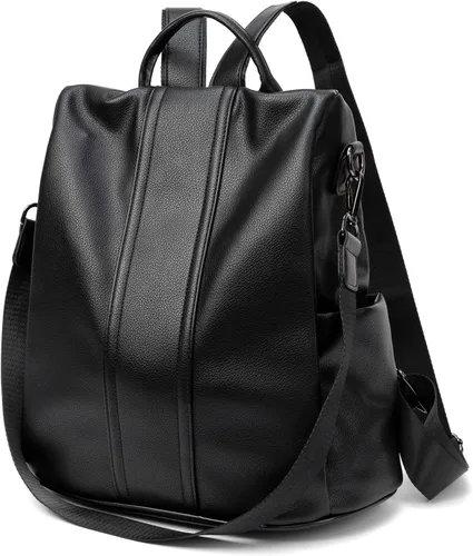 Vista 10 de Mochila impermeable liviana de nailon antirrobo para mujer, Negro, M