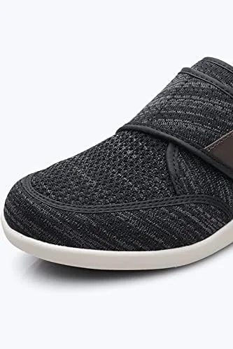 Vista 4 de youyun Zapatos para diabéticos para hombres mayores, anchos para hombres, zapatos para caminar, zapatos de cierre ajustable, transpirables, ligeros