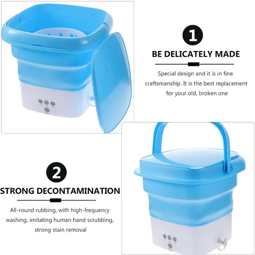 Vista 3 de VALICLUD Portable Mini Folding Washing Machine with High-power Motor Touchscreen Timer Compact Foldable Washer for Underwear and Clothes Lightweight