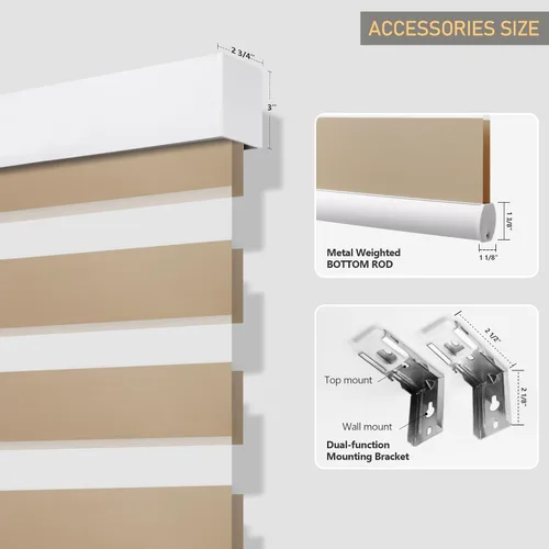 Vista 7 de ACMEART Persianas motorizadas de cebra con control remoto, de doble capa enrollables, traslúcidas para ventanas, persianas inteligentes con banda