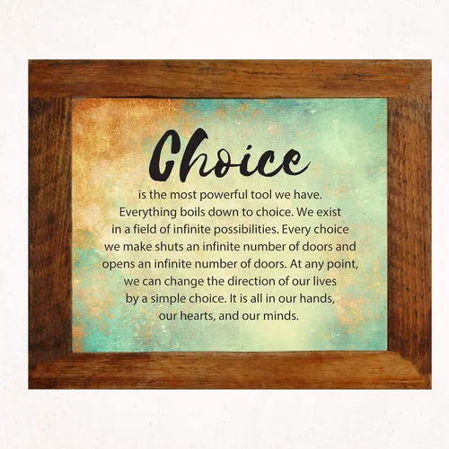 Vista 7 de AMERICAN LUXURY GIFTS Choice Life Decisions - Arte de pared motivacional inspirador para pared, mentalidad positiva, oficina, aula, decoración