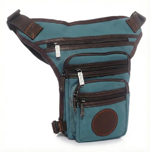 Vista 12 de Bolsa impermeable de pierna caída, bolsa de muslos con múltiples bolsillos Negro
