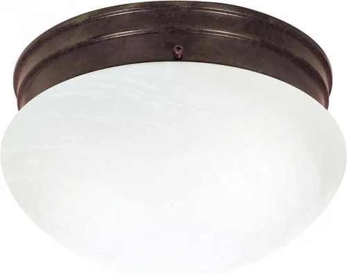 Vista 5 de Nuvo Lighting SF76/676 Lámpara de dos luces con pantalla de hongo, bronce antiguo/vidrio de alabastro