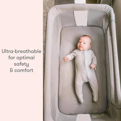 Vista 2 de Newton Baby Sábanas bajeras para moisés y cuna auxiliar, moisés esencial (paquete de 2) - Ultra transpirable, lavable y ultrasuave, 100% muselina