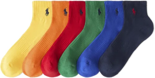 Vista 6 de Polo Ralph Lauren Paquete de 6 calcetines deportivos para hombre Negro