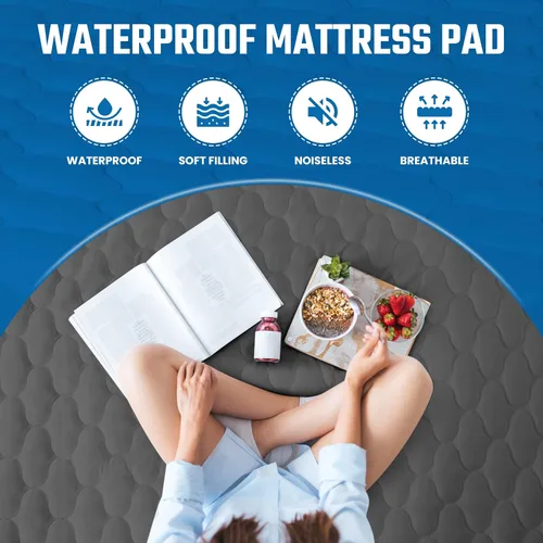 Vista 5 de Utopia Bedding - Protector de colchón impermeable, funda para colchón individual, funda acolchada ajustada y sin ruido con bolsillos profundos que