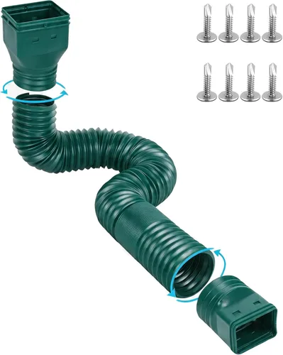 Vista 7 de Ogutter Extensiones de bajante de canalón de lluvia, extensor de bajante para drenaje de agua de lluvia flexible, tubo de extensión de drenaje