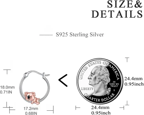 Vista 23 de VONALA Bonitos aretes de aro de plata de ley 925, regalos de cumpleaños para mujer