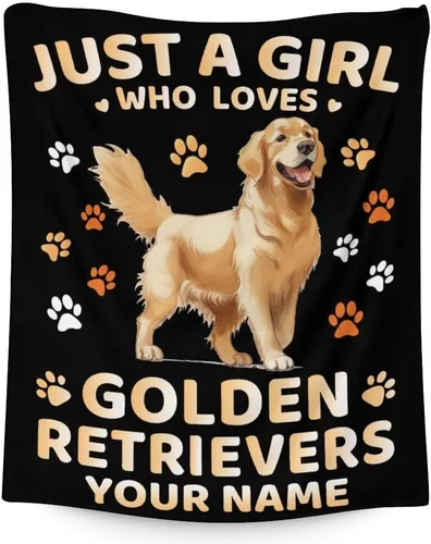 Vista 9 de Golden Retriever - Manta de regalo – 40 x 30 pulgadas, bonita manta para niños y niñas, manta negra suave y mullida para regazo y silla