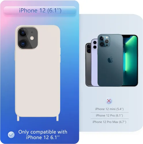 Vista 244 de Funda compatible con iPhone 8 Plus, iPhone 7 Plus/6 Plus/6S Plus con cordón, funda cruzada para iPhone con correa ajustable de silicona para iPhone