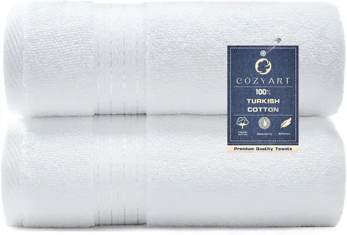 Vista 55 de COZYART - Juego de 6 toallas de baño de algodón turco, color azul claro, suaves, altamente absorbentes y duraderas, 19.17 oz/yd², incluye 2 toallas