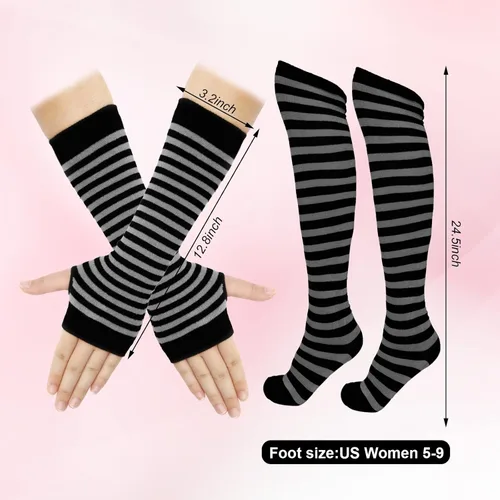 Vista 2 de Juego de 4 pares de calcetines largos a rayas para mujer