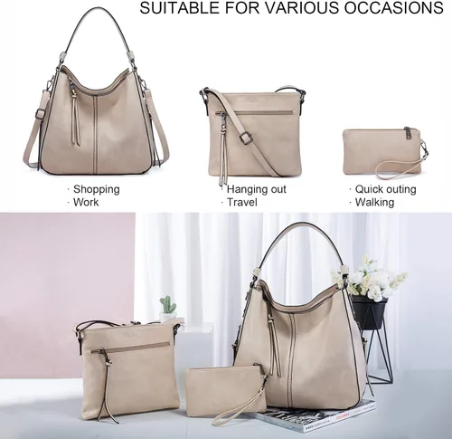 Vista 2 de Realer Bolsos de mano Hobo, bolsos para mujer, bolsos de cuero y bolsos de mano, bolsillos, bolsos cruzados grandes