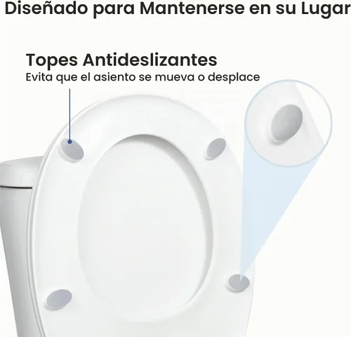 Vista 5 de LUXE TS1008R Asiento de inodoro redondo de cierre lento, ajuste cómodo