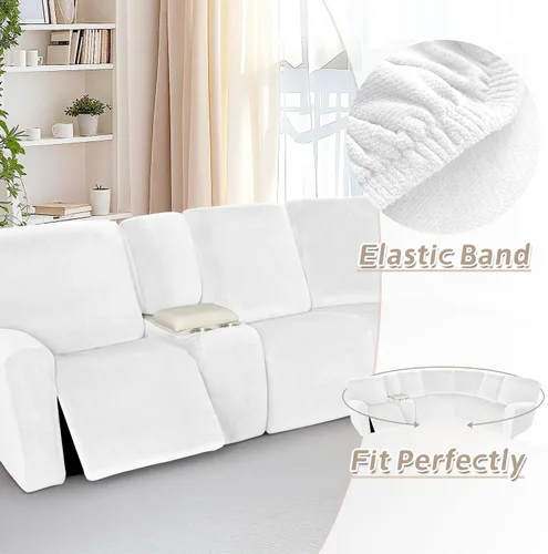 Vista 272 de Arfntevss Fundas de sofá seccional reclinable de terciopelo, Funda de sofá seccional de esquina para sofá reclinable, Funda elástica suave