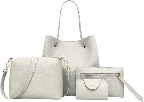 Vista 2 de Bolsos de hombro pequeños para mujer 4 unidades bolso de mano para mujer bolso de hombro para niñas bolso de cuero sintético bolso de hombro Hobo