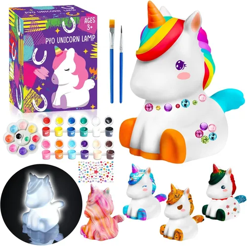 Vista 12 de FUNZBO 2 piezas Pintar tu propia lámpara de gato - Suministros de arte y manualidades, kits de pintura de gatitos para niños y adolescentes, juguete