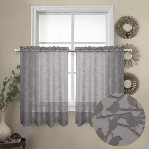 Vista 108 de OVZME Anji Clip Voile Sheer Tiers RD 2X30X36 Negro