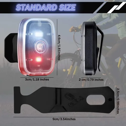 Vista 3 de Mudder Luces de Correr para Corredores Lámparas LED de Seguridad Recargables USB con Clip Estroboscópico Lámparas Traseras de Bicicleta con 5 Modos
