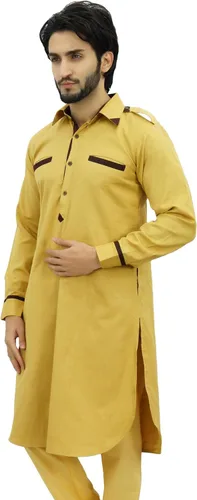 Vista 3 de Atasi Camiseta de hombre Pathani estilo Punjabi étnico largo casual Kurta