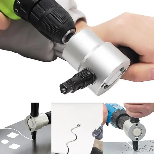 Vista 4 de XMHF Herramienta de corte multipropósito para taladro de hoja de metal de doble cabezal, herramienta de corte, accesorio de taladro eléctrico