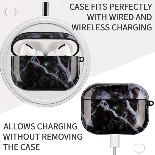 Vista 3 de Funda para Airpods Pro LitoDream Lindo Elegante Funda protectora de piel portátil y a prueba de golpes para mujeres y hombres con llavero