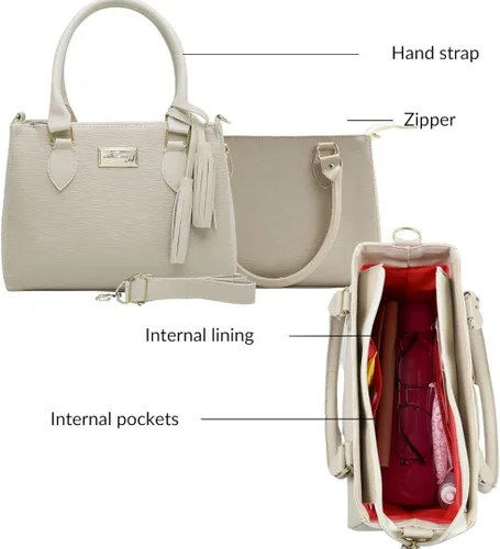 Vista 5 de WilliBags Conjunto de moda para mujer bolsa de mano convertible + cartera, correa extraíble, bolsa con asa superior, bolsos, bolsa 2 piezas