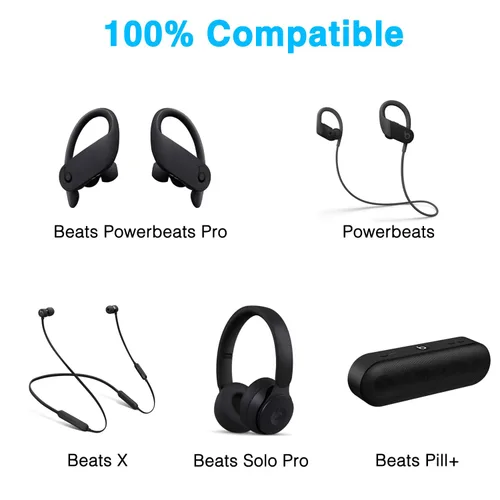 Vista 2 de Cable Lightning de repuesto para Apple Beats, cable de carga para auriculares inalámbricos Beats Powerbeats Pro, Beats X, Beats Solo Pro, Beats by