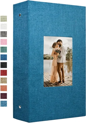 Vista 29 de Vienrose - Álbum de fotos de 4 x 6 pulgadas, 100 páginas, cubierta de lino con ventana frontal, para bebés, bodas, familias, niños y aniversarios