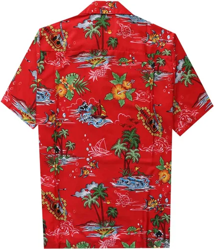 Vista 2 de Scenic Hawaiian Camisas para hombre 56 Aloha Fiesta Casual Campamento Botón Abajo Manga Corta Cruise Beach Wear
