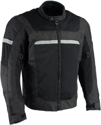 Vista 8 de Milwaukee Leather MPM1793 Chaqueta de Motociclista de Malla Blindada Negra para Hombre - Chaqueta de Motociclista para Todas las Estaciones